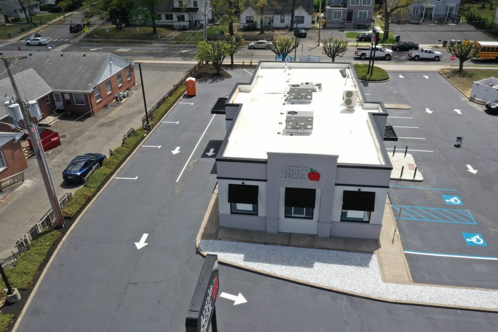 Aerial view of commercial stucco project